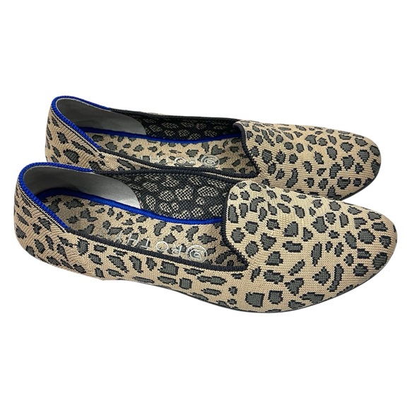 Rothy's The Loafer Spotted Leopard Cheetah Round Toe Ballet Flats - Picture 1 of 8